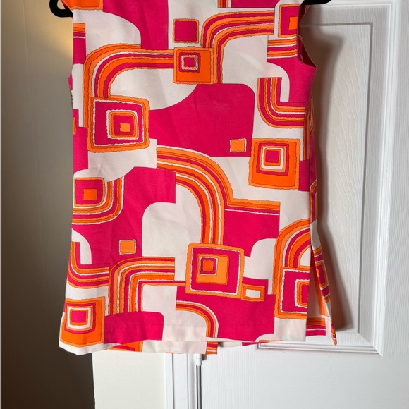 🌸 Vintage 60s Pykettes Psychedelic Geometric Tunic Blouse | Mod Op-Art Top - Picture 4 of 8
